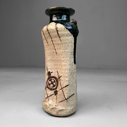 Mid-Century Modern Oribe-Yaki Ikebana Vase, 1960s for sale at Pamono