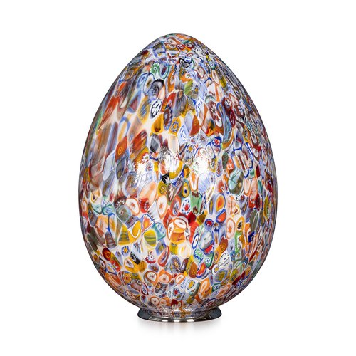 Large Vintage Italian Egg Shaped Table Lamp by Murrina