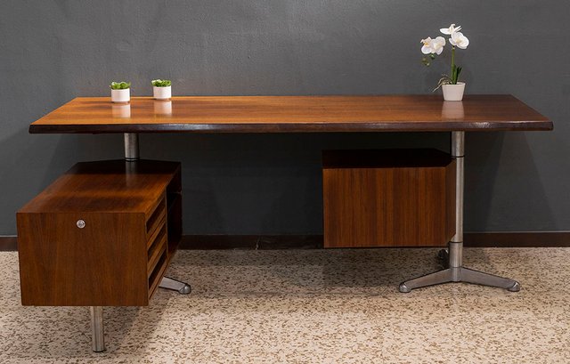 Vintage Rosewood Executive Desk by Osvaldo Borsani, 1956