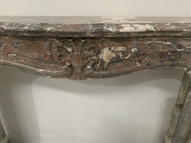 19th Century Louis XV Fireplace Mantel in Red Breccia Marble for sale ...