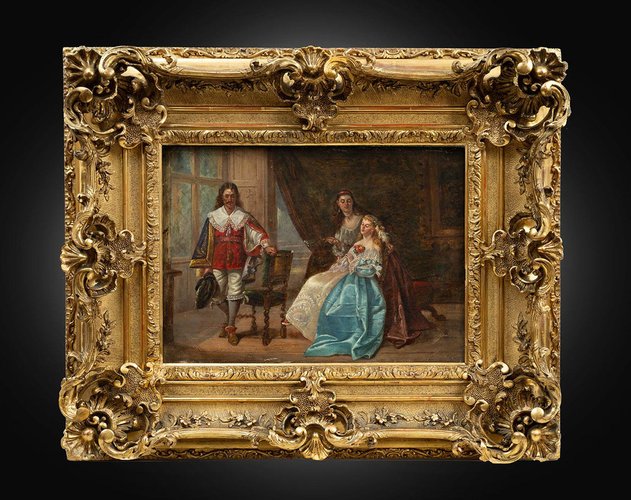 French Artist, Genre Scene in an Aristocratic Environment, 19th Century ...