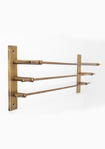 French Brass Wall Rack, 1940s for sale at Pamono
