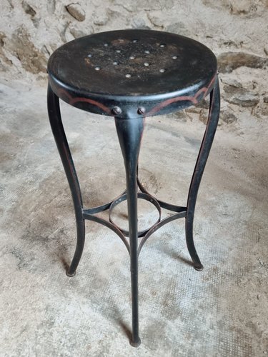 Antique Industrial American Stool by Toledo Art Steel 1930s