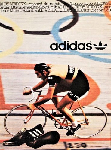Cycling Poster by Eddie Merckx for Adidas, 1972 for sale at Pamono