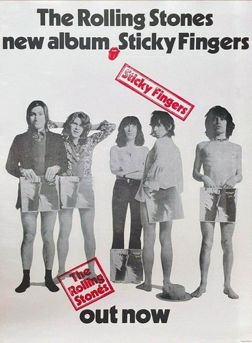 Rolling Stones Sticky Fingers Poster, 1971 for sale at Pamono