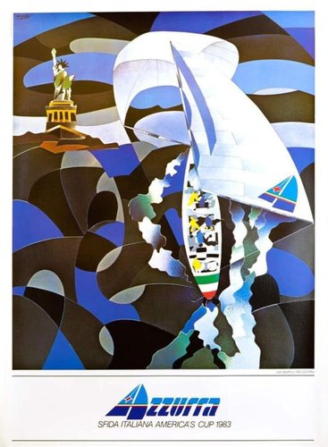 Azzurra Americas Cup Poster, 1983 for sale at Pamono