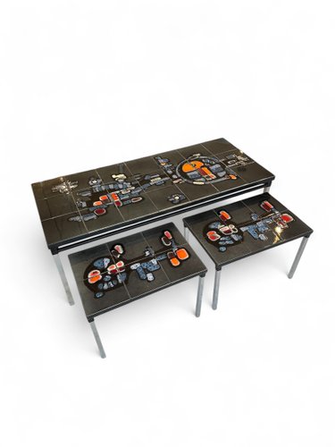 Vintage Coffee Table Set by Juliette Belarti for Adri Belgique
