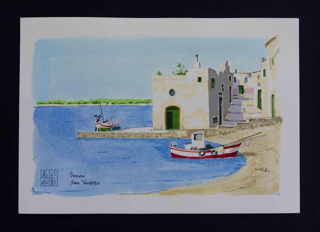 Aldo Riso, Presso San Teodoro, Lithograph, 2003 for sale at Pamono