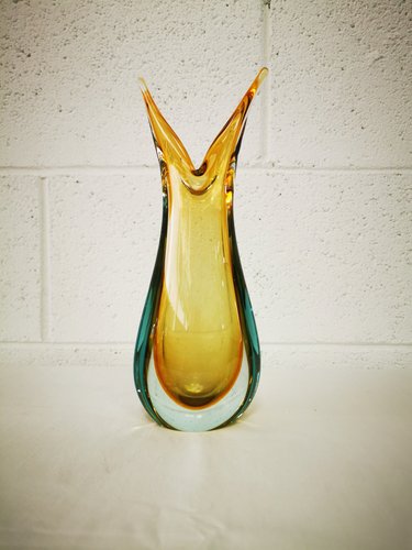 Single Flower Vase in Murano Submerged Glass by Archimede Seguso