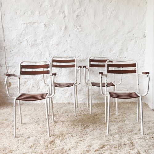 Sedie da giardino Mid-Century moderne impilabili, Francia, anni