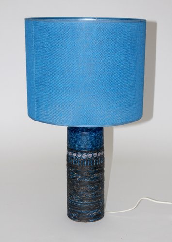 Blue Ceramic Table Lamp From Norrmans, Light Blue Ceramic Table Lamp
