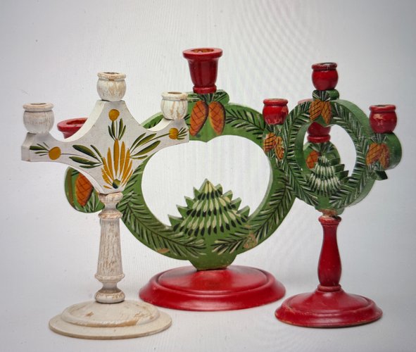 Schwedische God Jul Kerzenhalter, 1890er, 3er Set bei Pamono kaufen