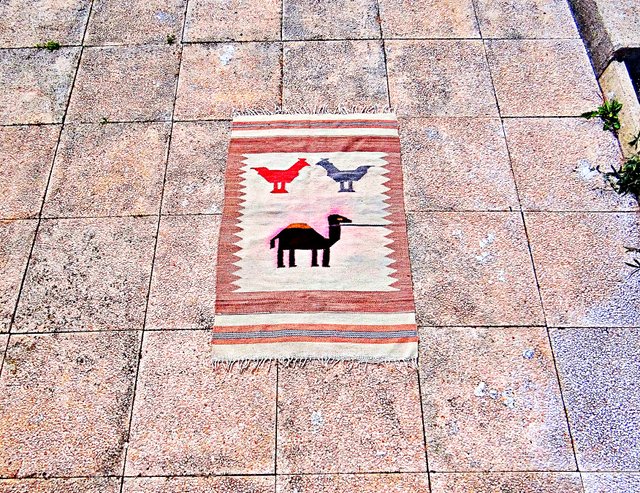 Berber Rug Pattern Handmade Berber Kilim Rug in Wool with Camel Pattern, 1950s for sale at ...