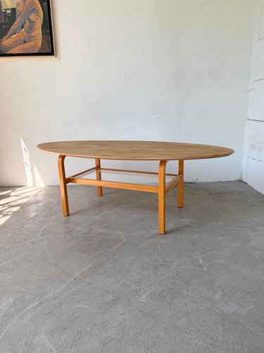 Oval Coffee Table Beech by Aalto for Ikea, 1980 for sale at Pamono