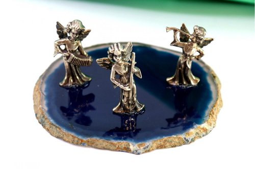 Angelic Scene in Silver with Application of Angels for sale at Pamono