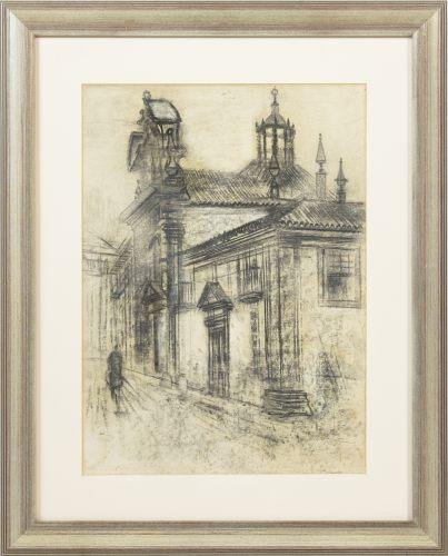 Antonio Cruz, Church, Charcoal on Paper for sale at Pamono