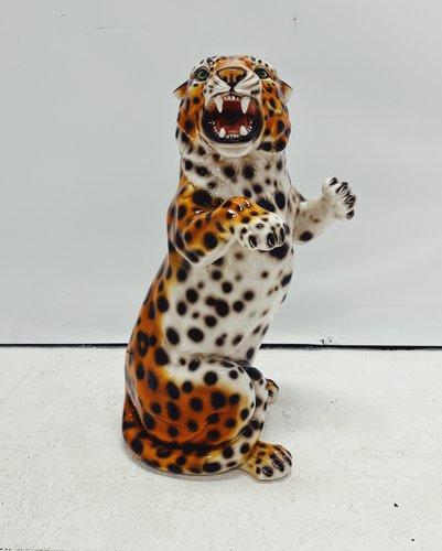 Ceramiche Boxer イタリア製 ライオン置物 leopard-statue-in-ceramic-from