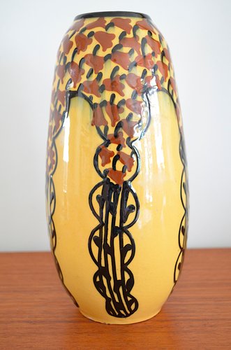 Art Nouveau Vase by Alfred Kusche for Karlsruher Majolika, 1890s for sale at Pamono