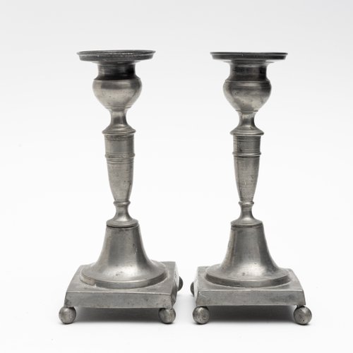 pewter candlesticks