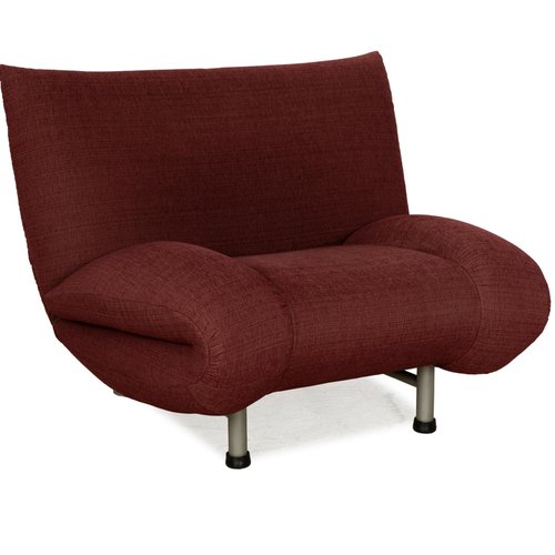 Fabric Lounge Chair in Wine Red by Rolf Benz for sale at Pamono