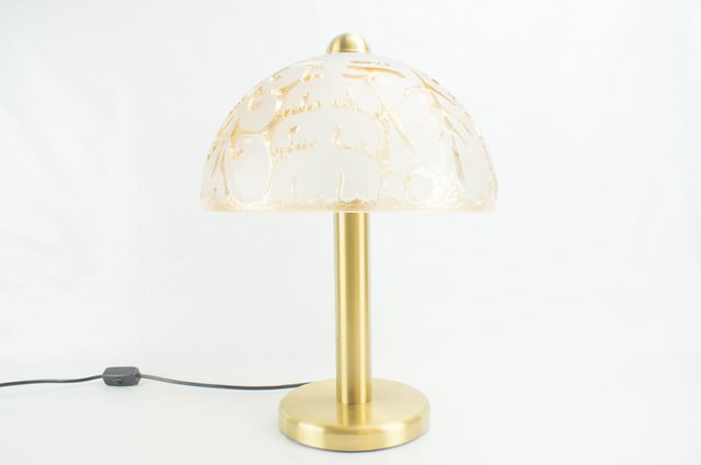 glass and brass table lamps