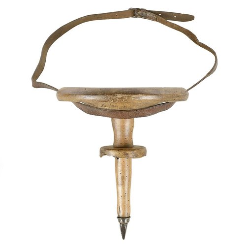 Rustic Wooden Milking Stool for sale at Pamono