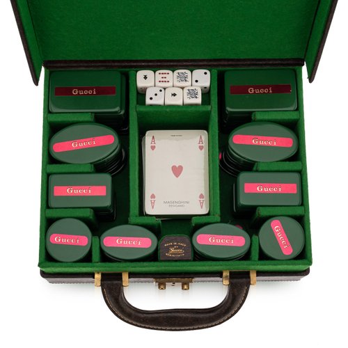 Vintage 20th Century Italian Travel Poker Set from Gucci, 1970 for
