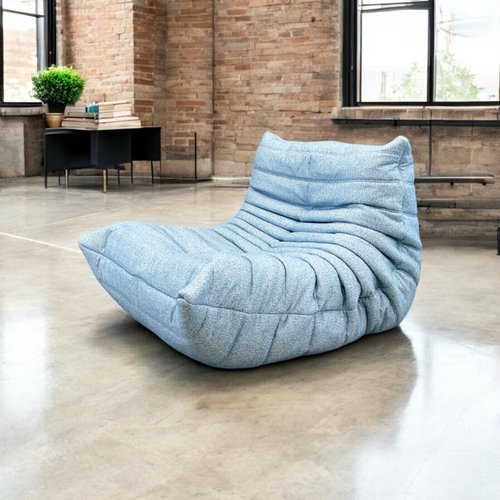 ligne roset トーゴ　1P Togo One-Seater Sofa in Light Blue from Ligne Roset, 2010s for