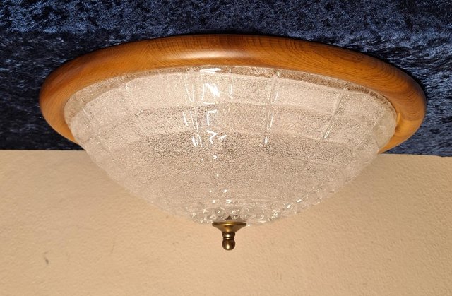 Wooden Old Fashioned Ceiling Lights Flat Vintage Ceiling Lamp With