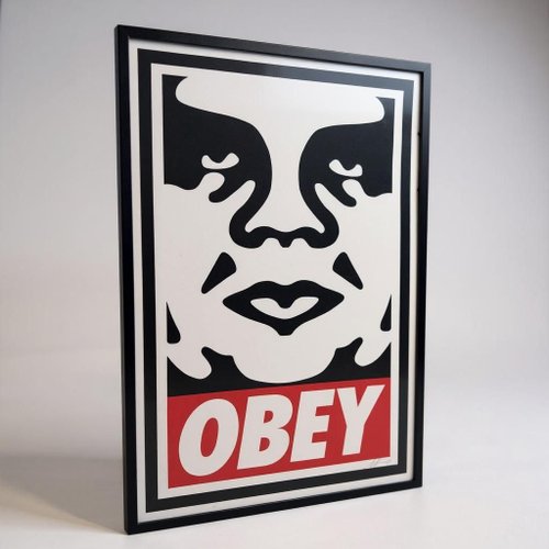 非売品 Obey / Giant ステッカー シルバー Shepard SHEPARD FAIREY Obey Giant STICKER 2.5X4 WHITE OBEY ANDRE