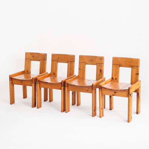 Vintage Pine Chairs attributed to Silvio Coppola for