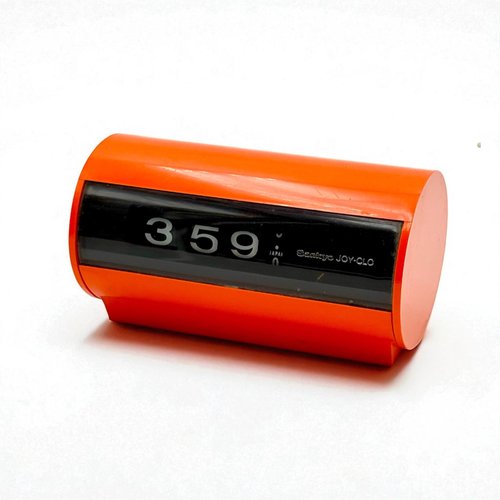 Sankyo TIME-GLO 60Hz用 スペースエイジ パタパタ時計 70s Space Age Orange Sankyo Flip Clock, Japan, 1970s for sale at