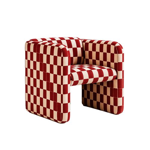 Capella Chair with Red Checkered Pattern by Hommés Studio for sale