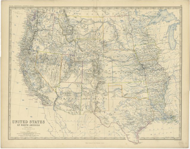 Map Of Western United States Detailed Atlas By Keith Johnston 1874 For Map Of Western United States Detailed Atlas By Keith Johnston 1874 