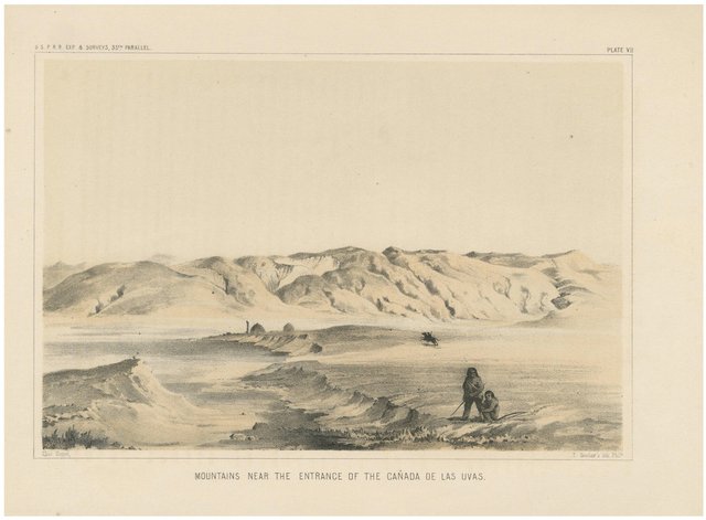 California's Mountains Near Canada De Las Uvas, 1856, Tinted Lithograph ...