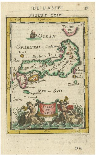 Japanese Isles Map by Mallet, 1683 for sale at Pamono