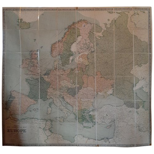 Large Wall Map of Europe by George Philip & Son, 1920 for sale at Pamono