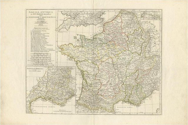 Antique Map of France in Ancient Roman Times by Danville, 1795 for sale ...