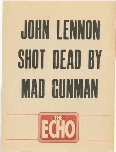 John Lennon Assassination Headline Poster, 1980 for sale at Pamono