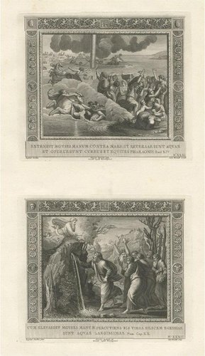 Mose Raphael Solidum Mochetti after Raphael, Religious Illustration of Moses Making Water ...