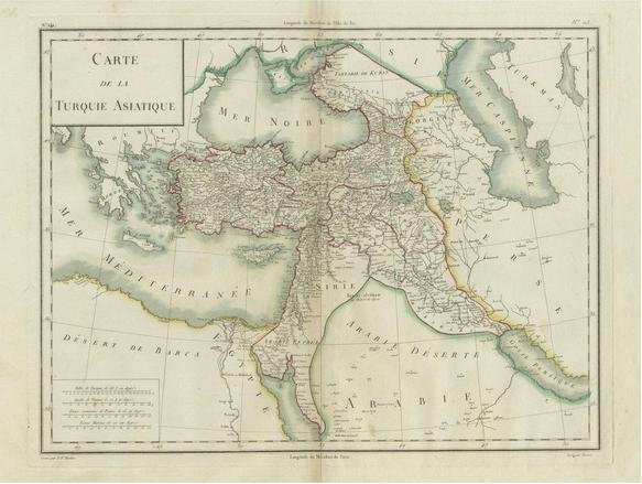 Mappa della Turchia e del Caucaso con i confini dei paesi | Vettore Premium