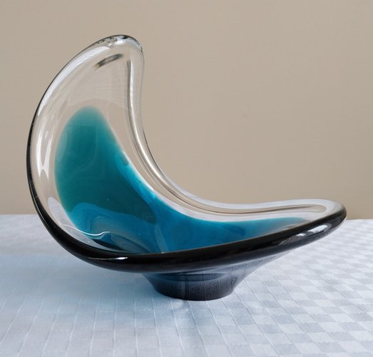 工芸品 Swedish Flygsfors art glass Coquille Vintage Swedish Coquille Art Glass Bowl from Flygsfors, 1960s for