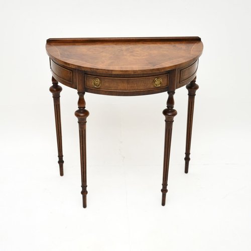 Antique Inlaid Walnut Console Table, 1930 for sale at Pamono