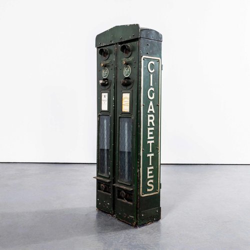 Vintage English Cigarette Disposal Vending Machine, 1940s