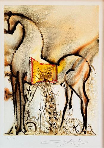Salvador Dali, The Trojan Horse, 1970, Lithograph for sale at Pamono