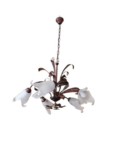 Lampadaire Design Fer Forgé 3 Lumières Avec Feuilles – Moderne, Neuf