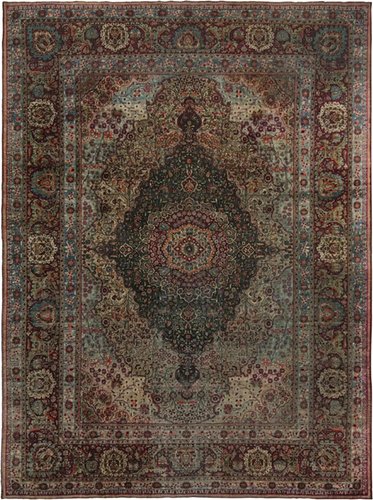 Antique Middle Eastern Mohtashem Kashan Rug with Floral Medallions ...