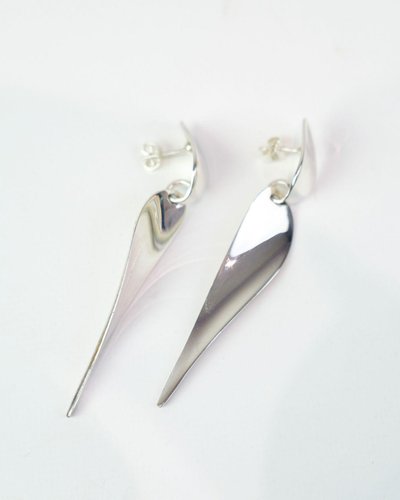 Long Drop Earrings in Sterling Silver from Georg Jensen, Set of