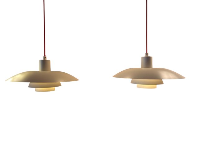 White PH4/3 Pendant Lamps by Poul Henningsen for Louis Poulsen