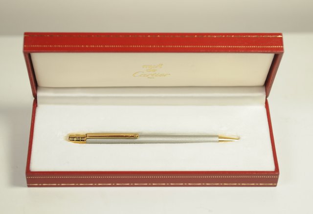 Santos Brushed Steel and 18 Karat Gold-Plated Stylo Bille Must II